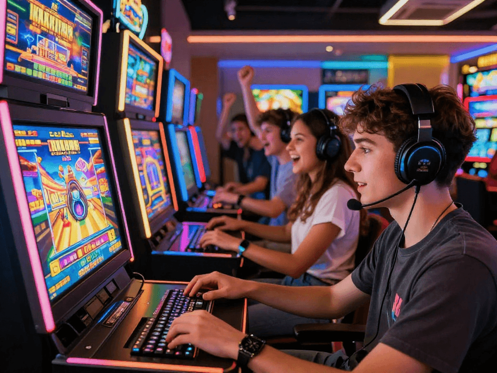 Engaging players on situs slot with interactive games and vibrant graphics, reflecting the excitement of online gaming.
