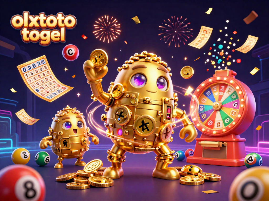 Meraih kemenangan dengan olxtoto togel, bola lotere berwarna-warni dan golem emas beraksi.