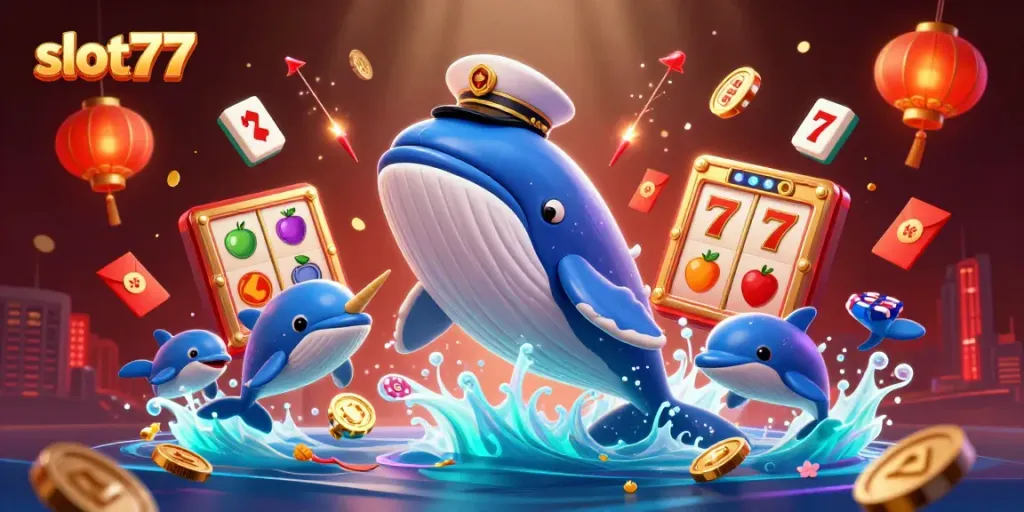 Menangkan permainan dengan slot77 dan rasakan sensasi jackpot dari lautan koin dalam gambar 3D.