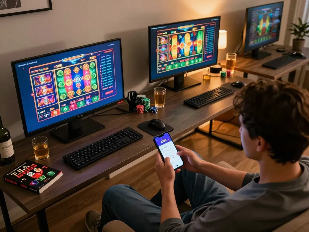 TẢI GO88 mobile app showcases vibrant slot games during an engaging home gaming session.