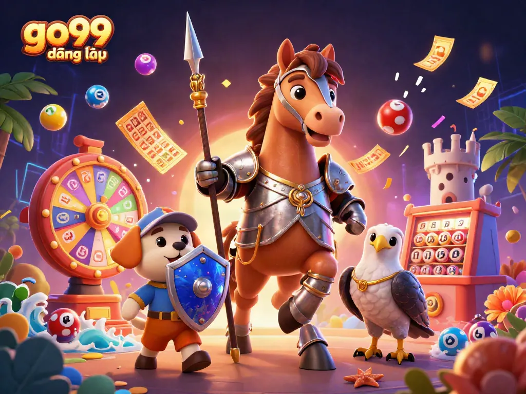 Experience go99 đăng nhập in an immersive casino scene with vibrant lottery elements.