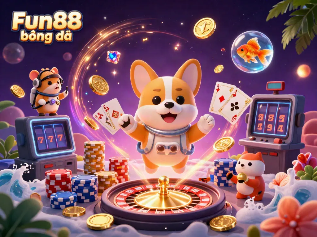 Enhance your betting experience with Fun88 bóng đá in a vibrant, playful casino scene.