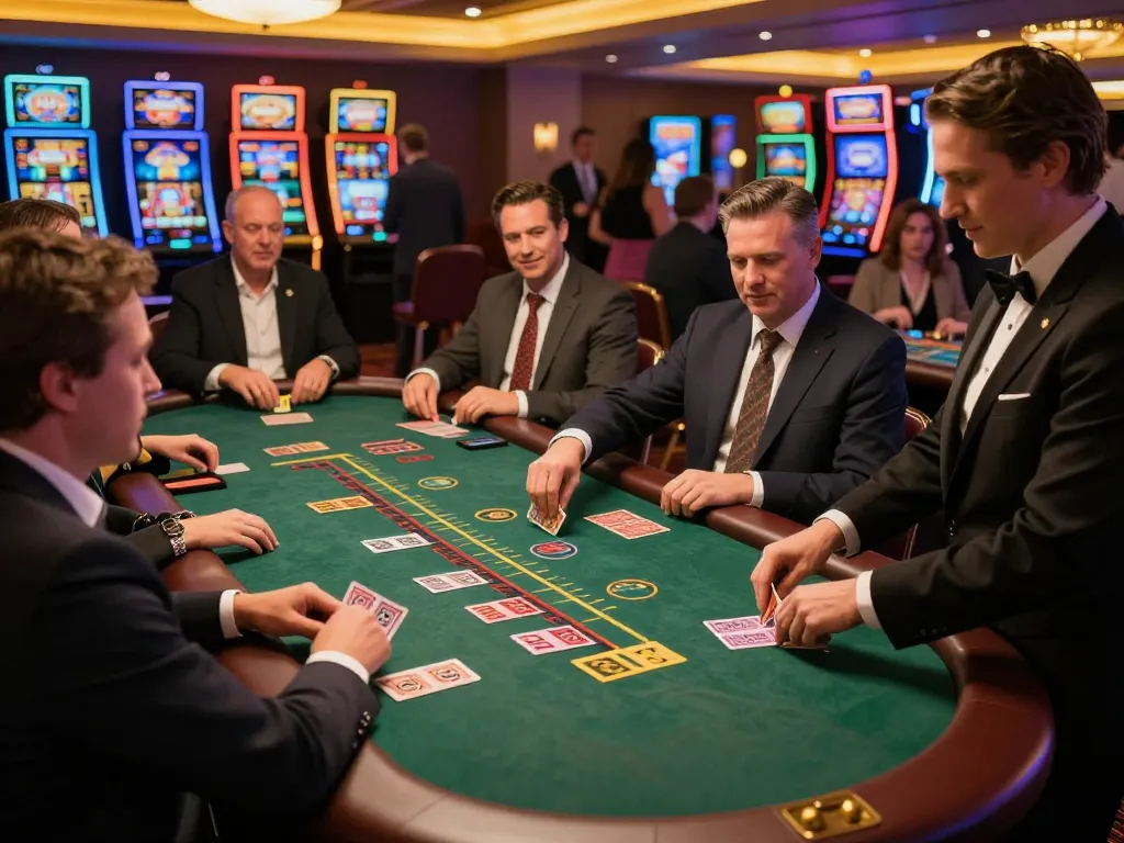 Players enjoying blackjack at 789bet casino with professional dealers and vibrant atmosphere