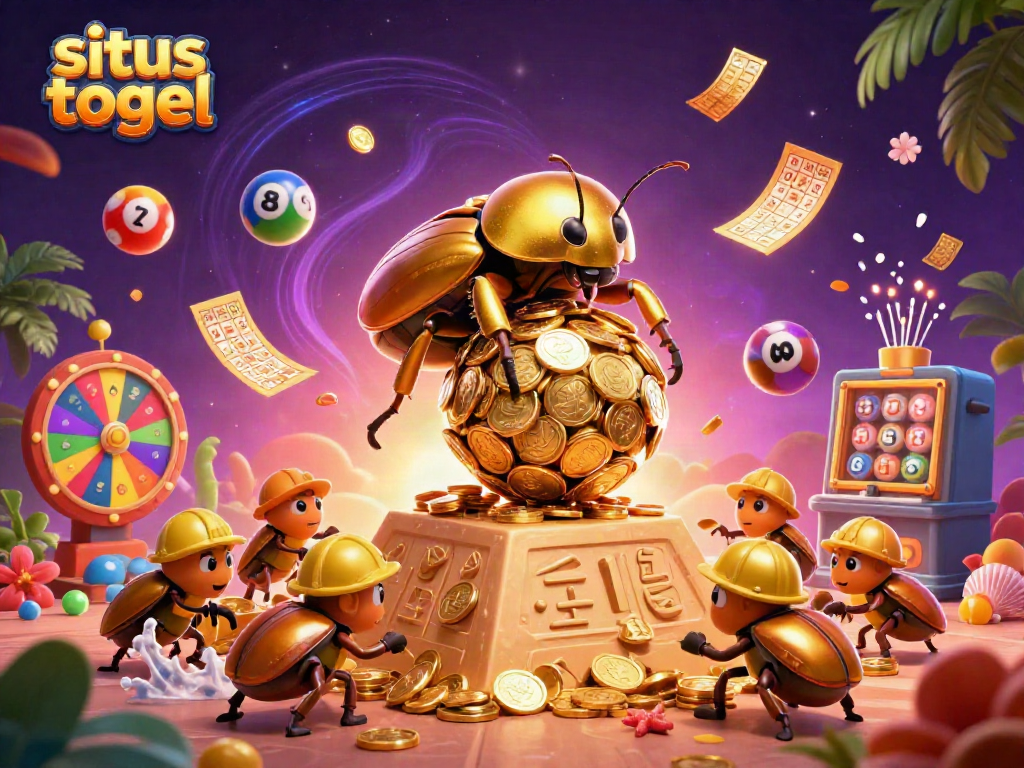 Menangkan hadiah besar di situs togel dengan simbol kasino dan bola lotere yang berwarna cerah.