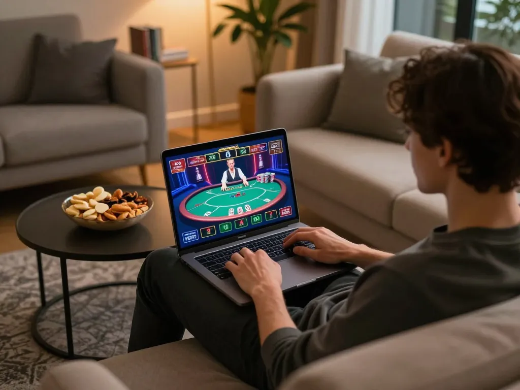 Experience thrilling gameplay at home with BJ88BJ, enjoying online poker in a cozy setting