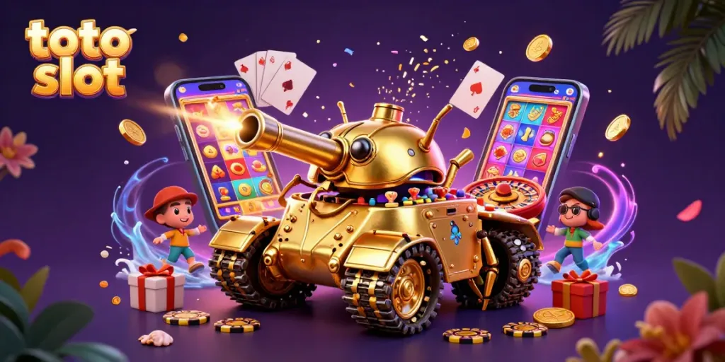 Mainkan toto slot dengan kegembiraan dari mini kasino dalam tanki kumbang emas.