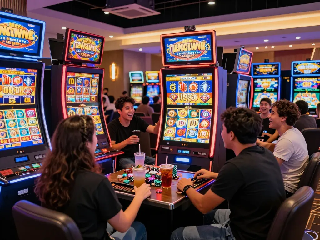 Pemain antusias menikmati mesin slot yang menarik di kasino Virus88.
