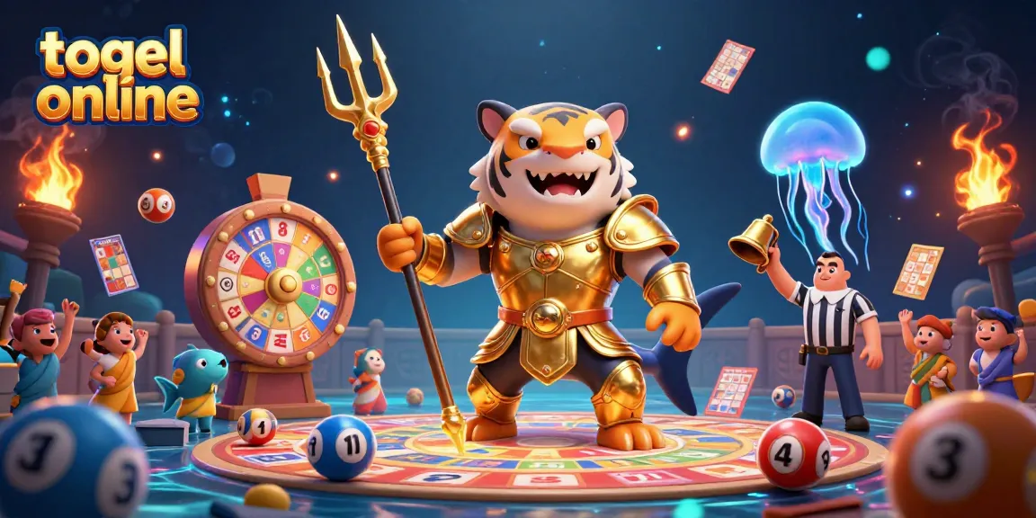 Experience thrilling togel online gameplay with vibrant lottery balls and energetic characters.