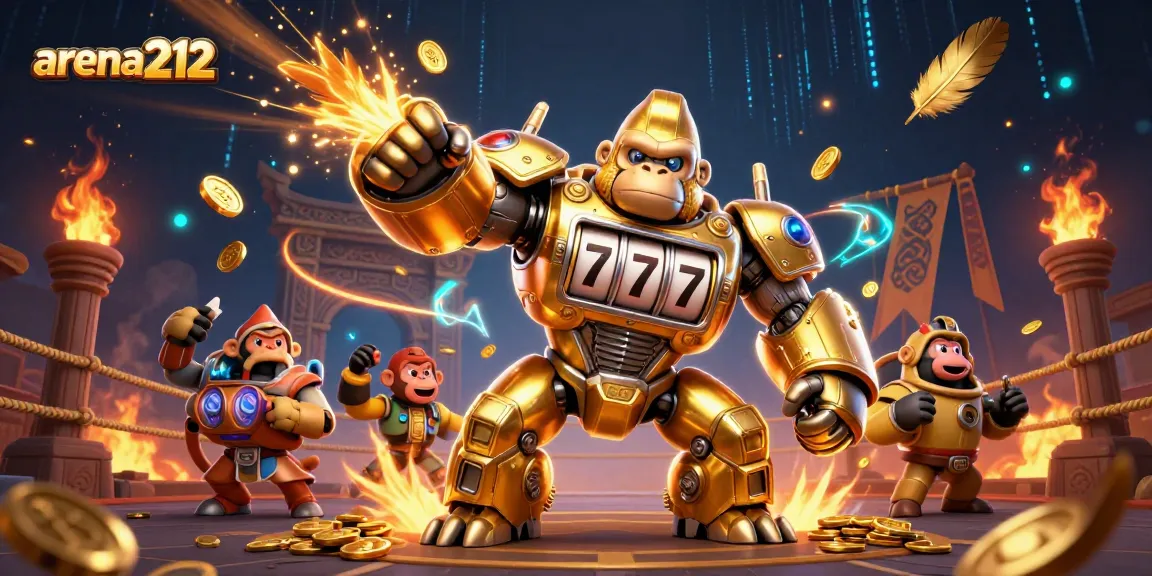 arena212 menawarkan pengalaman menarik dengan slot bertema gorila emas yang menghadirkan keseruan perjudian.