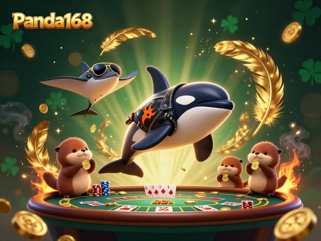 Panda168 menghadirkan keseruan bermain judi dalam ilustrasi kasino menarik dengan karakter kartun.