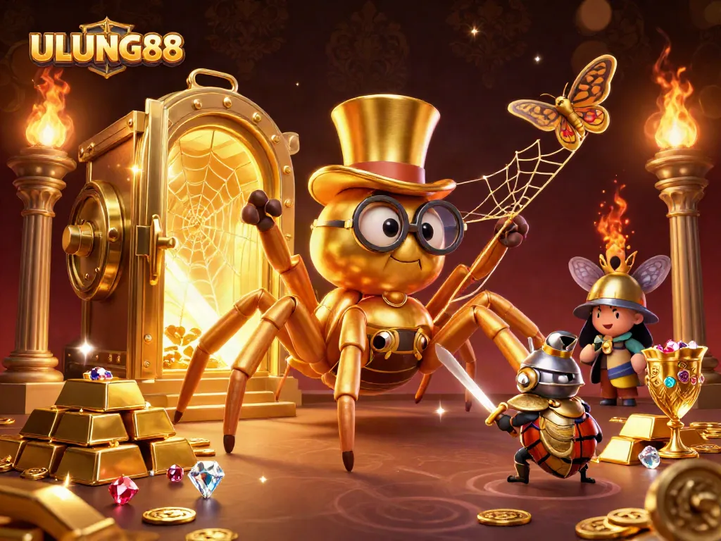 Engage with ULUNG88 by spinning slots and winning treasures in a vibrant casino scene.