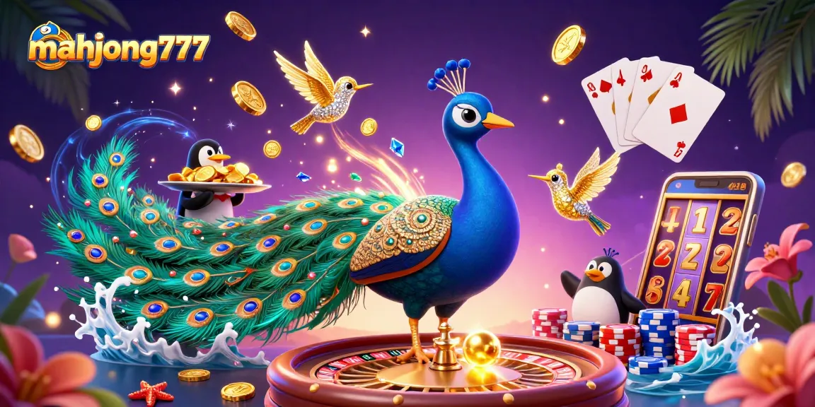 Experience luck at mahjong777 with a vibrant scene of exotic characters and dynamic casino elements.