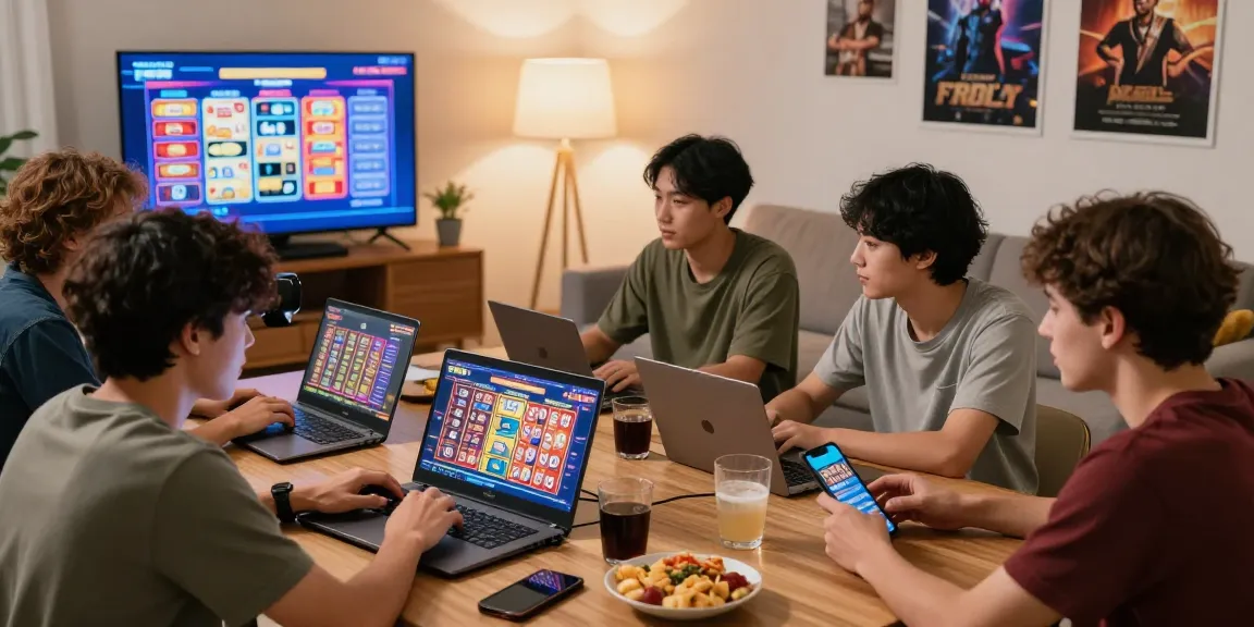 Aktivitas permainan toto slot online bersama teman di rumah dengan suasana yang ceria.