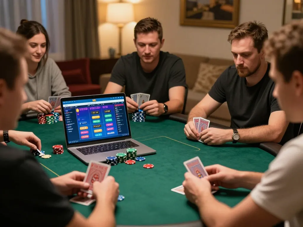 Players engaged in a thrilling poker game at 123B online casino showcasing interactive gameplay and strategic decision-making