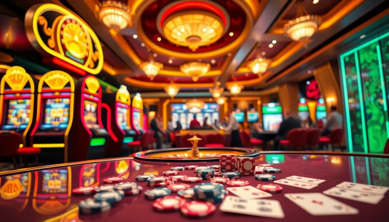 Rasakan sensasi seru dengan situs gacor di meja kasino yang penuh warna, dihiasi chip poker dan kartu.