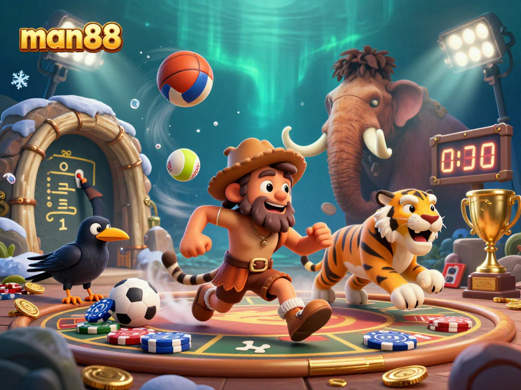 Experience thrilling gameplay with man88 at our vibrant prehistoric casino filled with exciting sports elements.