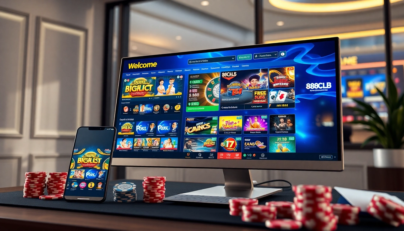 Engaging online casino interface of 88clb showcasing vibrant games and a welcoming atmosphere.