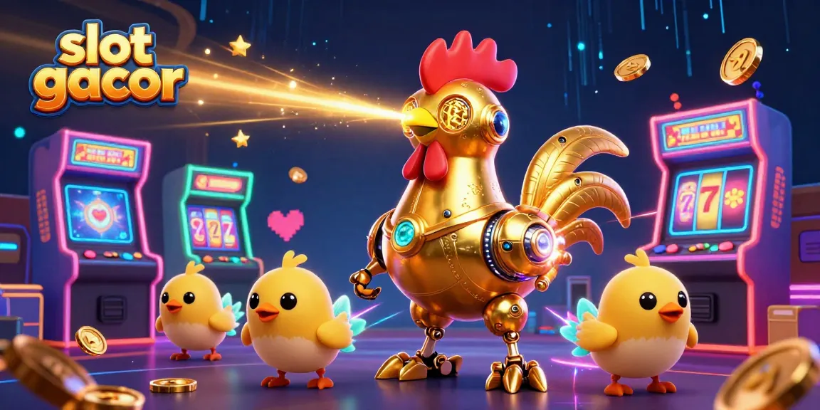 Engage with the slot gacor experience through a vibrant 3D illustration showcasing dynamic gaming elements.