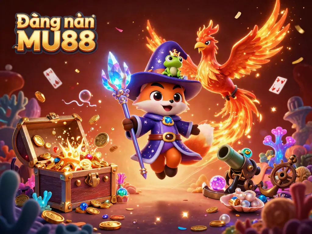 Engage in thrilling online gaming with Đăng nhập MU88, featuring mystical characters and golden treasures.