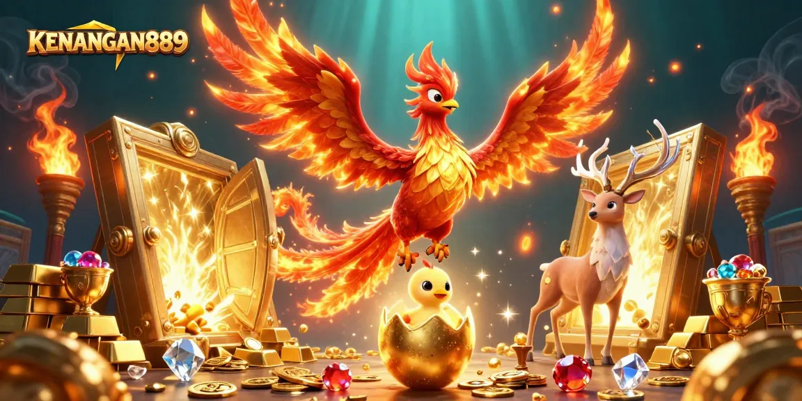 Experience the thrill at KENANGAN889 with vibrant 3D illustration of winning elements.