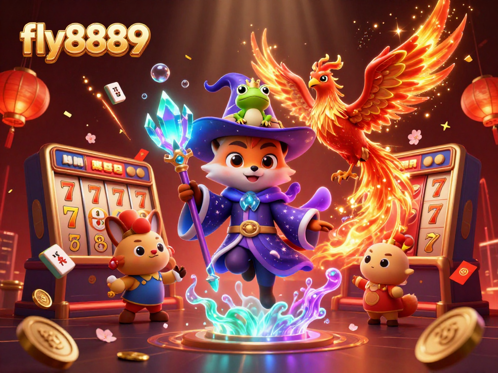 Experience thrilling gameplay at fly8889 with captivating casino characters and elements.