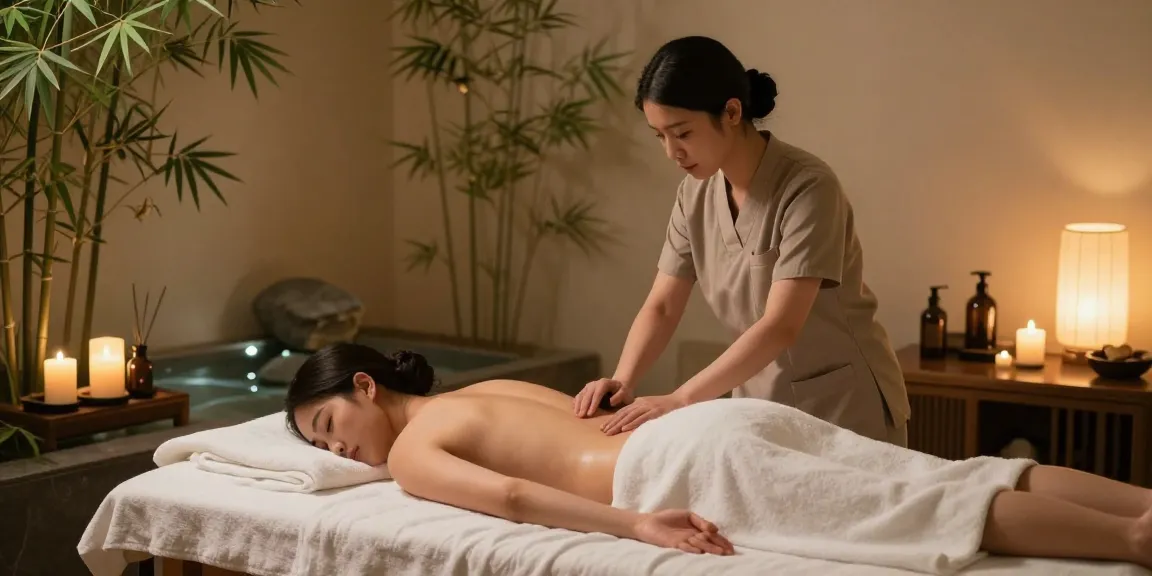 Relaxing 화성출장마사지 treatment in a tranquil spa setting with soothing ambiance.