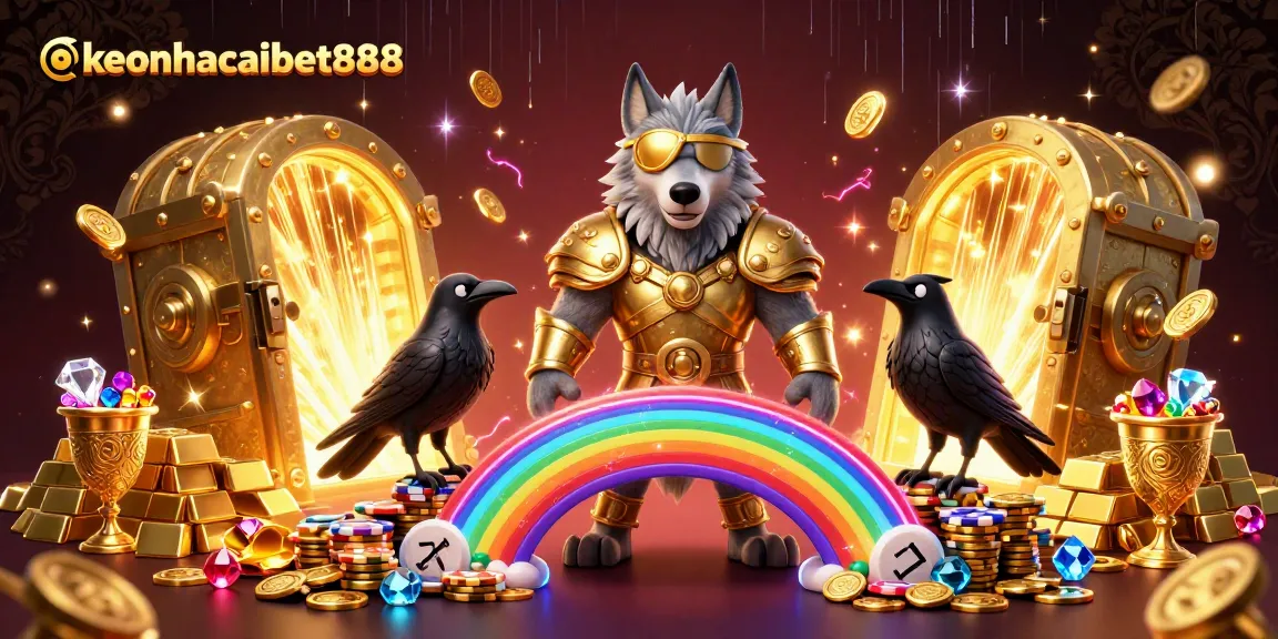 Experience keonhacaibet888 with Odin and ravens before a treasure vault and casino chips.