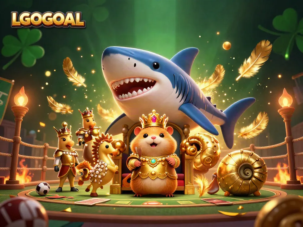 Experience thrilling sports betting action with LGOGOAL's majestic golden hamster king scene.
