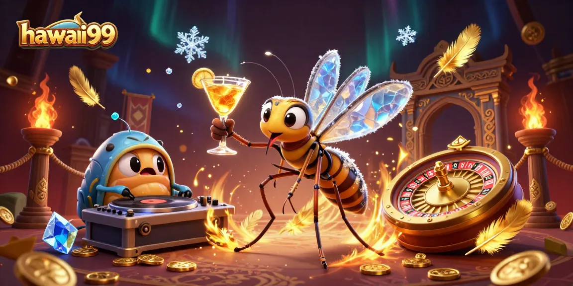 Experience the excitement of hawaii99 with a vivid illustration of casino-themed characters.