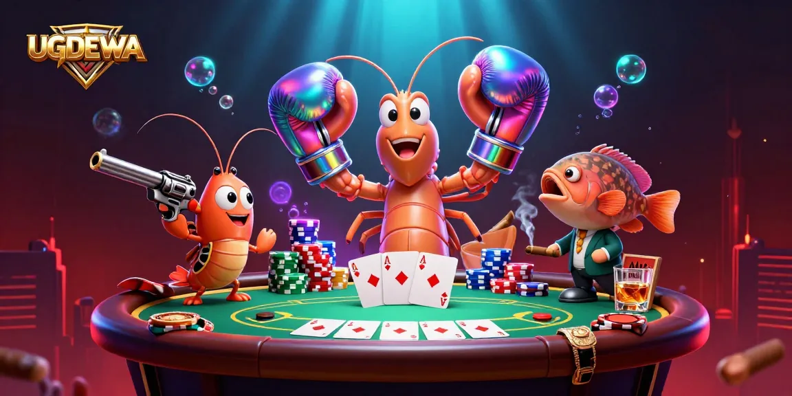Engage with UGDEWA: An exciting poker showdown featuring vibrant 3D casino characters!