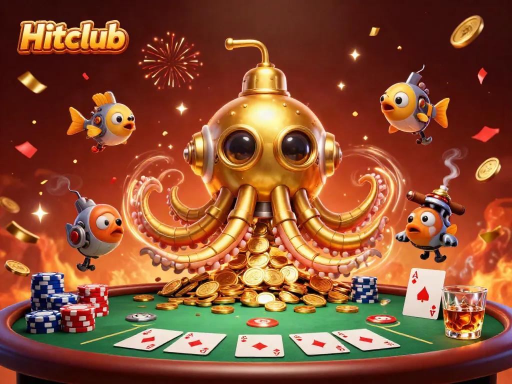 Hitclub brings thrilling poker actions alive in a dynamic underwater casino scene