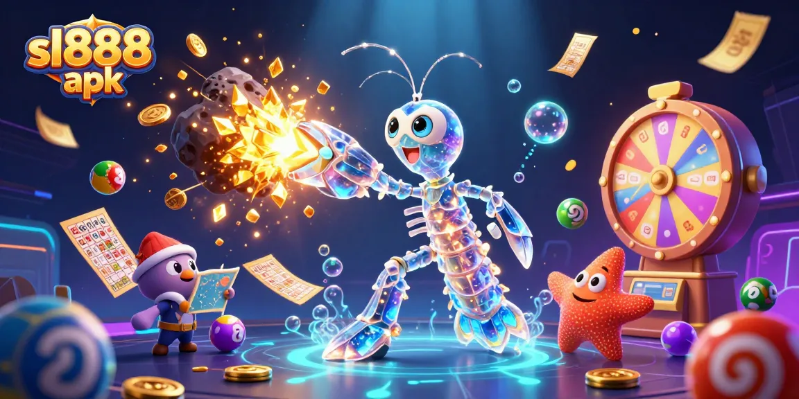 Exciting gameplay with sl888 apk featuring a galactic samurai mantis shrimp and vibrant games galore.