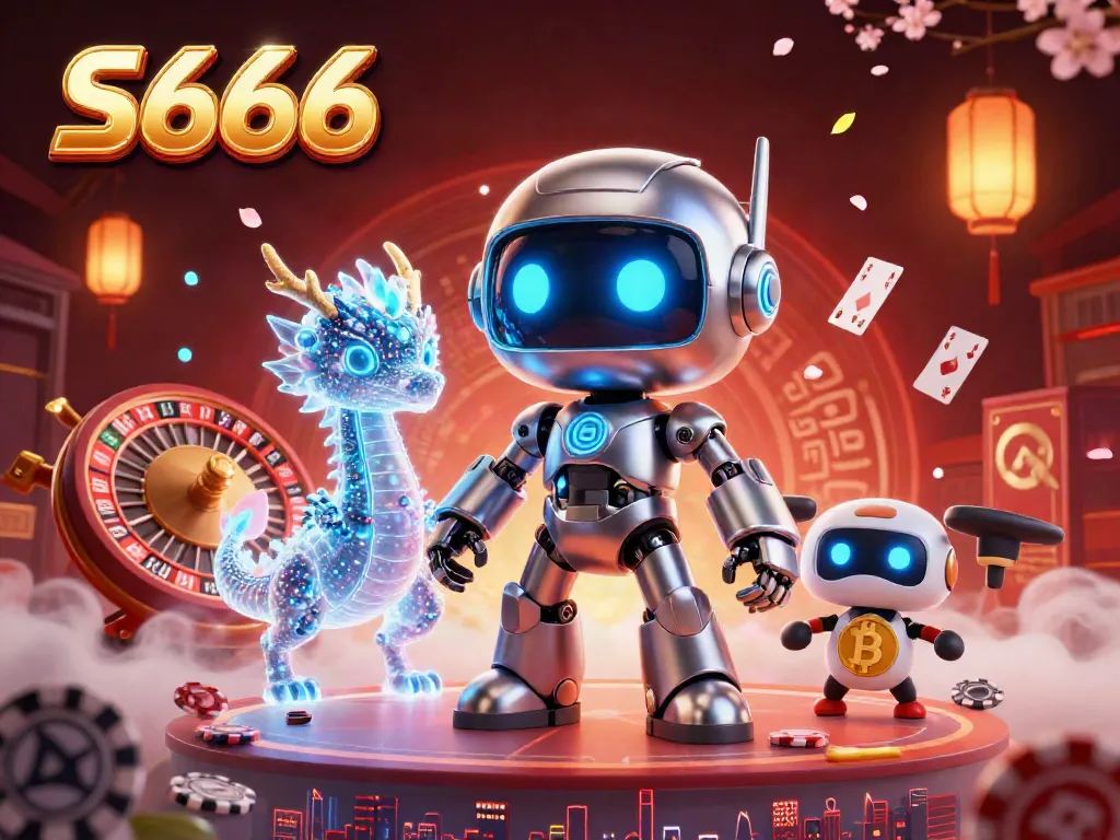 Experience thrilling gaming at S666 with a dynamic trio in a vibrant casino setting.