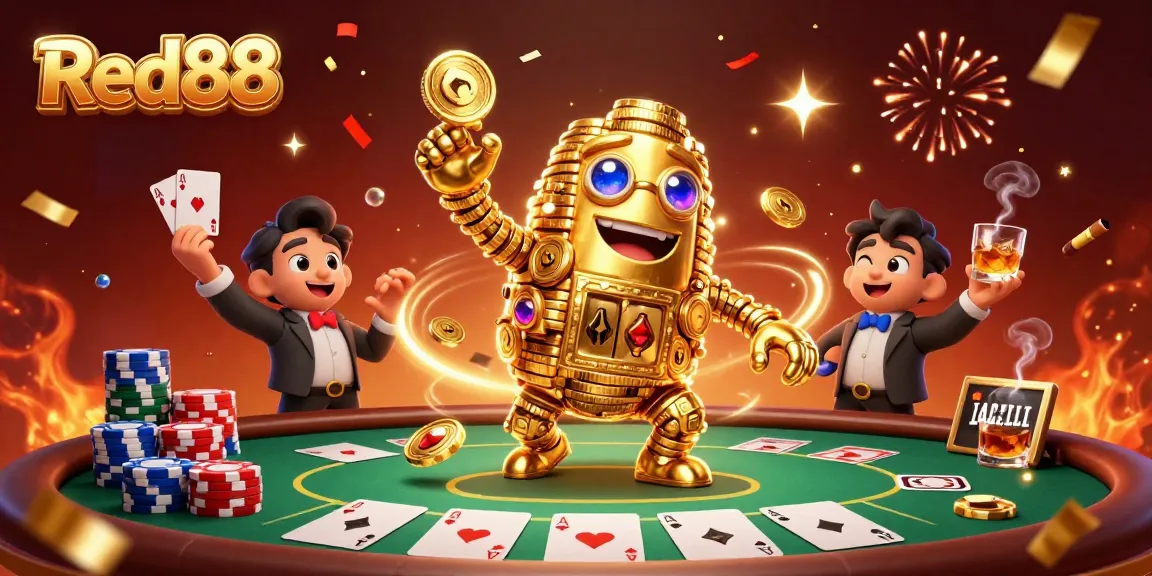 Experience thrilling gameplay at Red88 with vibrant casino characters and poker excitement.