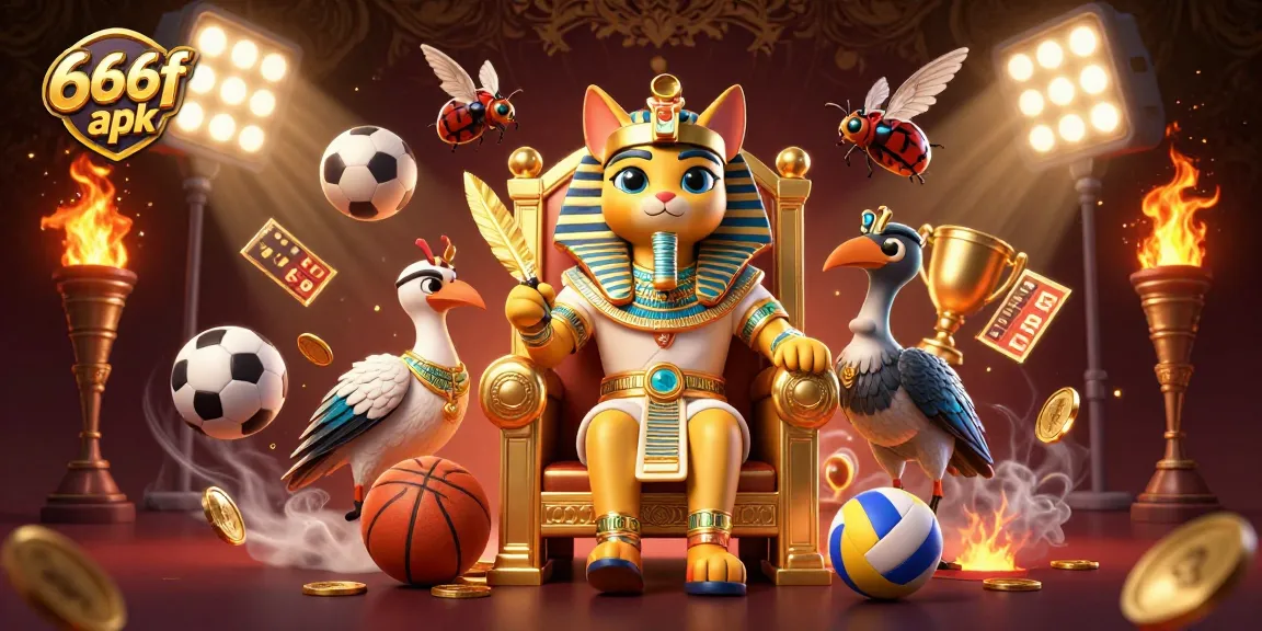 Engage with the 666f apk in this vibrant 3D illustration showcasing gaming excitement.
