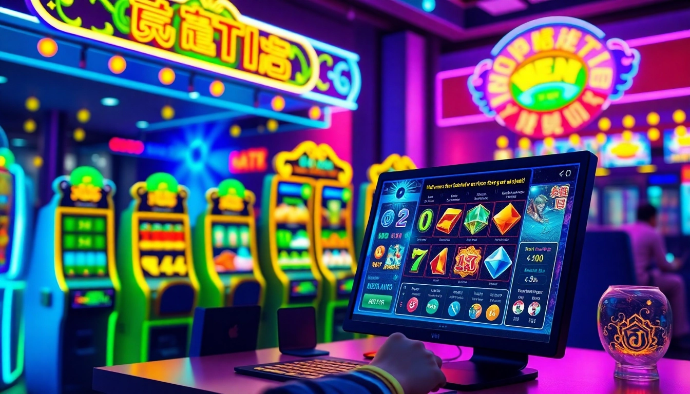 Exciting online gaming scene featuring asupantoto slot machines and interactive digital platform.