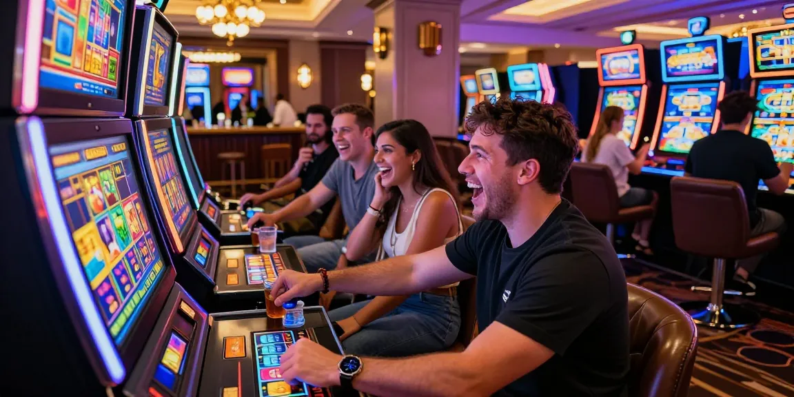 Enjoying situs slot experience with friends in a vibrant casino atmosphere.
