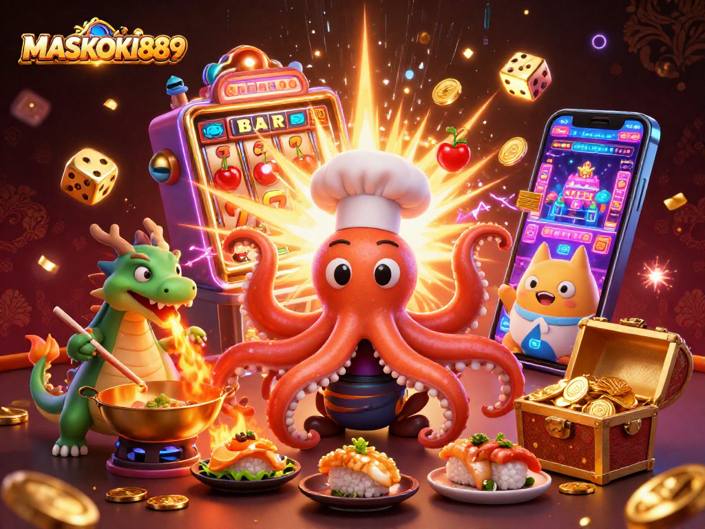 Experience thrilling games at MASKOKI889 with vibrant 3D characters and dynamic casino action.