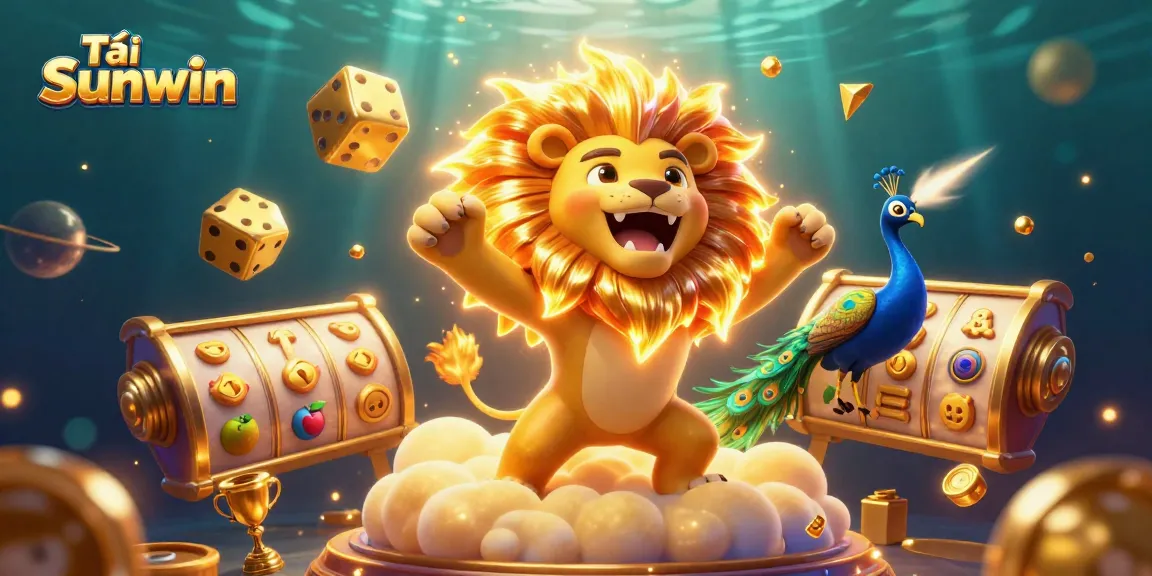 Experience thrilling gameplay and win big with Tải Sunwin's dynamic 3D slot illustrations featuring golden reels.