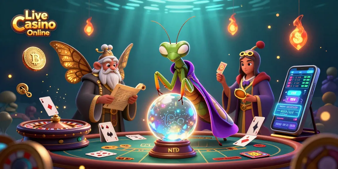 Experience the thrill of Live Casino Online with engaging dealers and dynamic gaming elements in this vibrant 3D illustration.