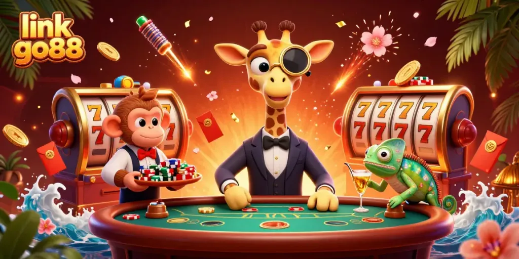 Play your favorite games at link go88 with the charming giraffe at the poker table.