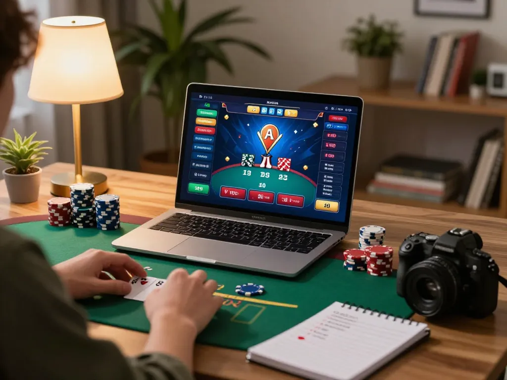 Người chơi CLB B52 tận hưởng trò chơi blackjack với dealer trực tiếp trong một không gian trò chơi ấm cúng tại nhà.
