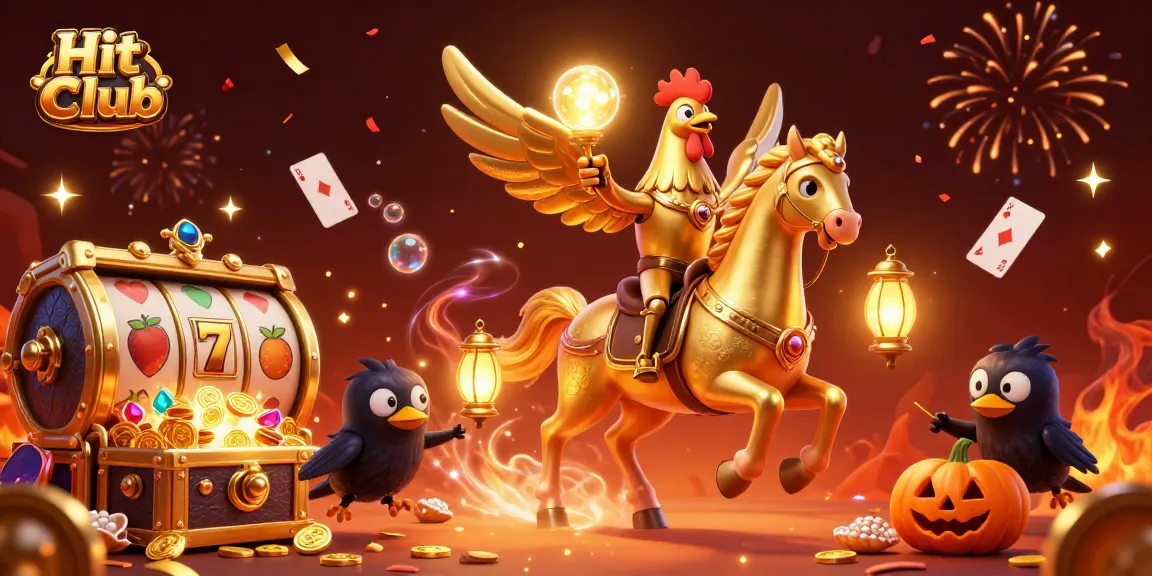 Experience thrilling wins at Hit Club with a festive casino atmosphere filled with golden treasures.