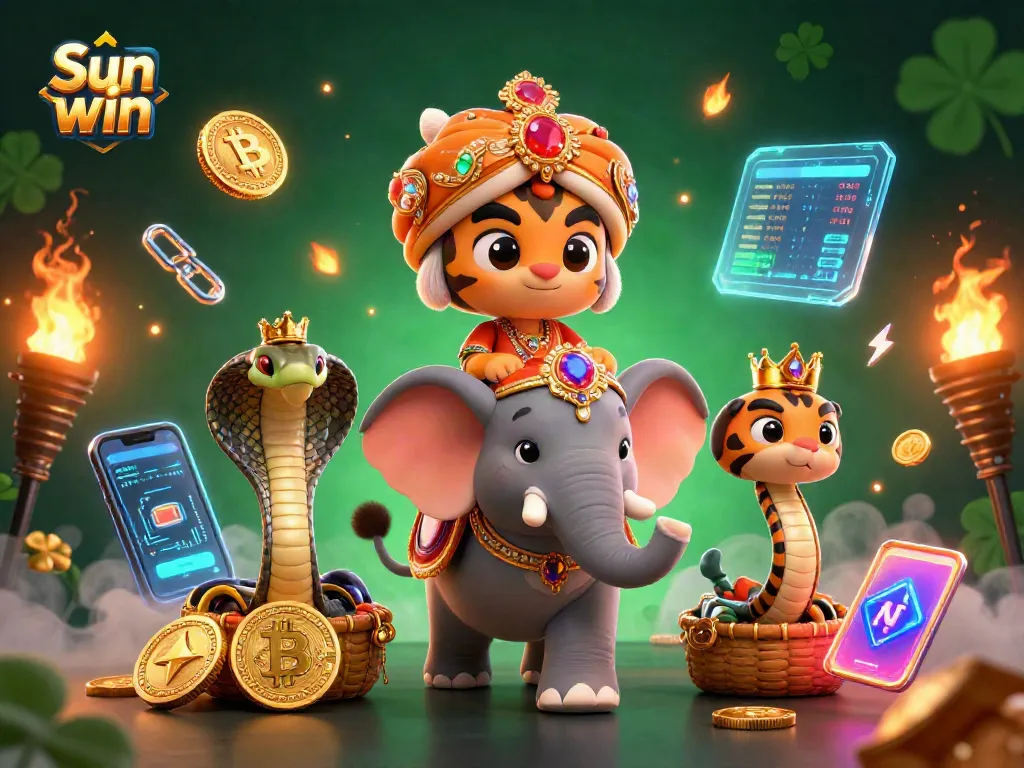 Experience thrilling gameplay at Sun win with vibrant 3D characters and animated casino elements.