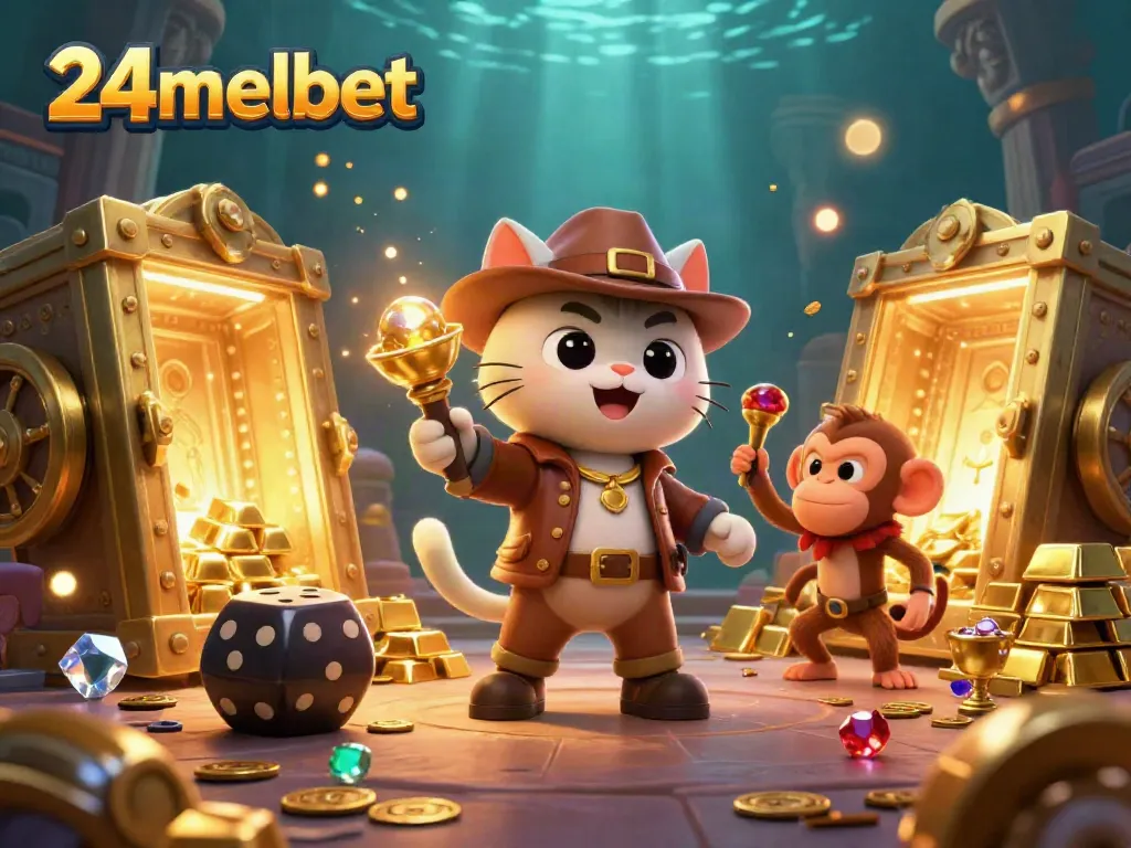 Experience thrilling discoveries in an enchanting 24melbet-themed casino world featuring archeological elements.