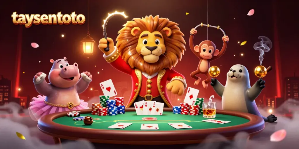 TAYSENTOTO menawarkan pengalaman bermain yang menarik dengan elemen permainan poker dan karakter unik.