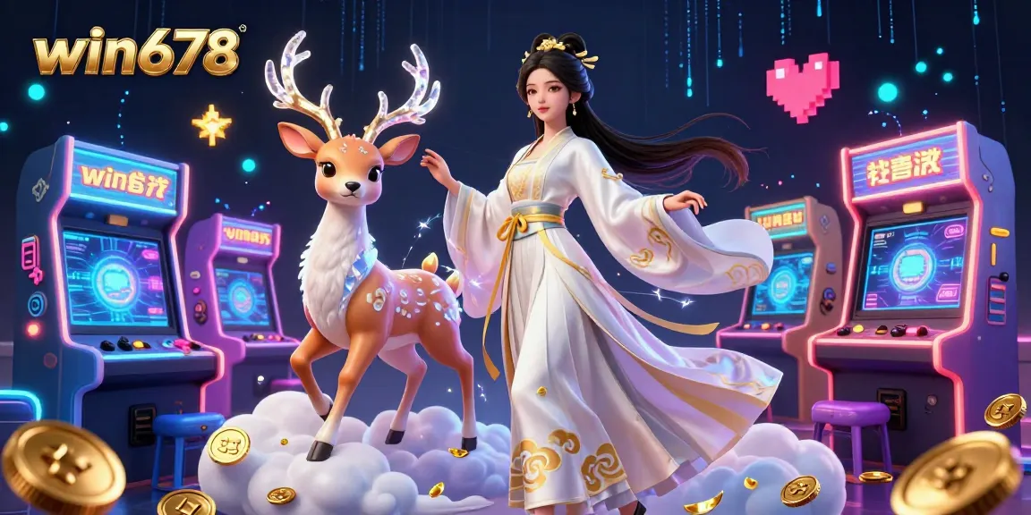Experience the thrill of win678's colorful gaming adventures in this vibrant casino scene.