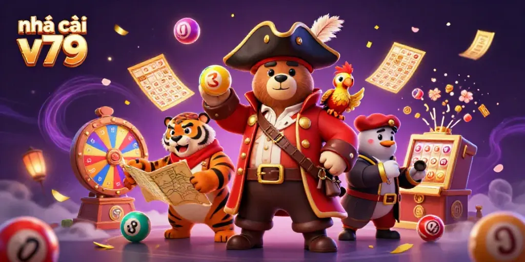 Join the adventurous pirate captain bear and tiger in the exciting world of nhà cái v79 gaming!