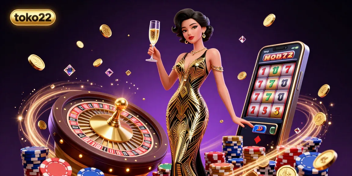 Experience the excitement at toko22 with a glamorous scene of casino action featuring elegant gameplay elements.