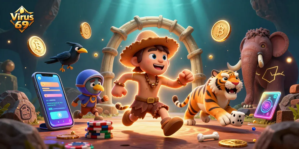 Engage with thrilling games at Virus 69, where cavemen and tigers bring prehistoric casino fun to life